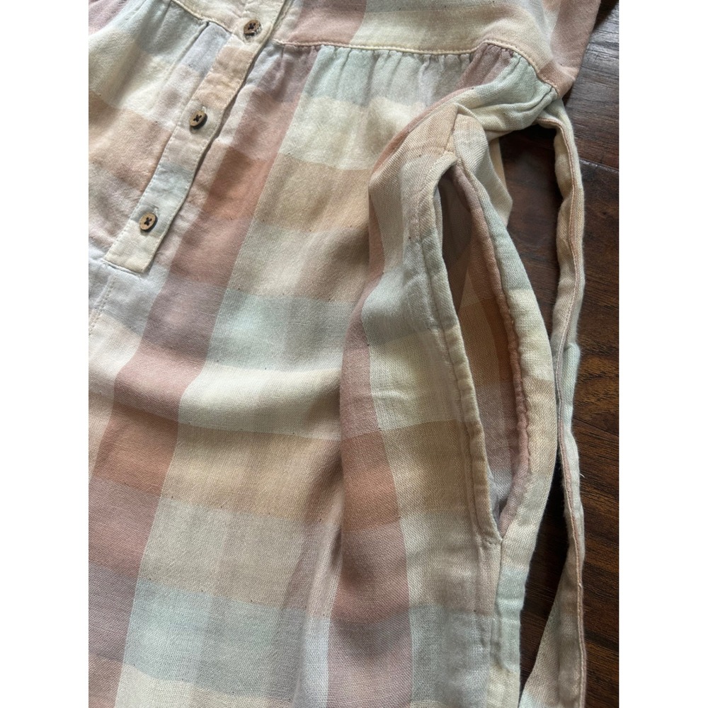 Wares by Olli Ella Plaid Jumpsuit With Pockets Women XS Organic Cotton Tie Waist - Picture 9 of 10
